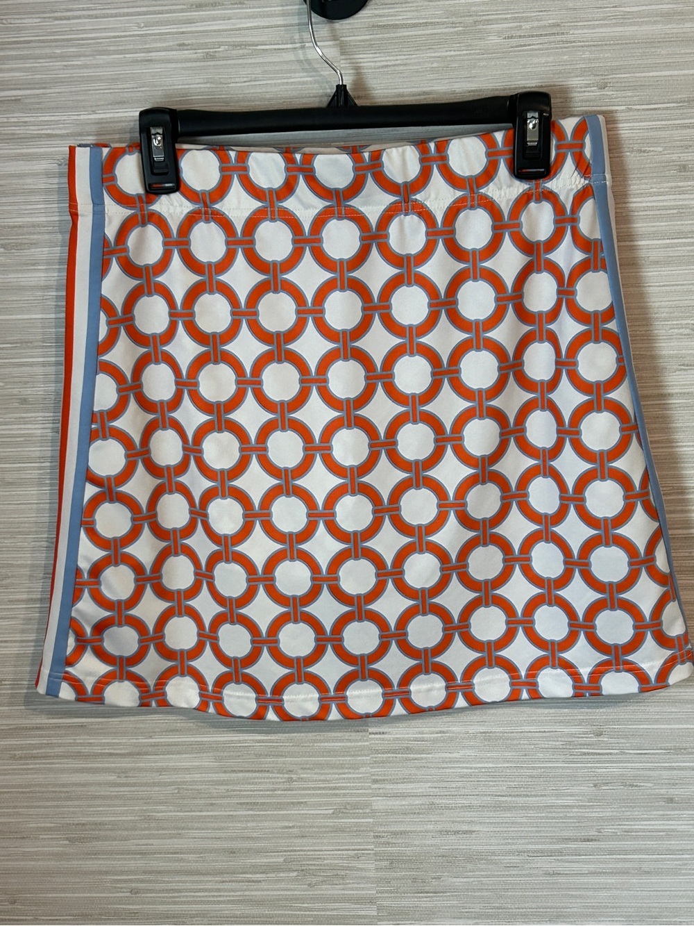 Gretchen Scott Skort M Orange Light Blue Nautical Geometric Interlocking Circle - Picture 4 of 7